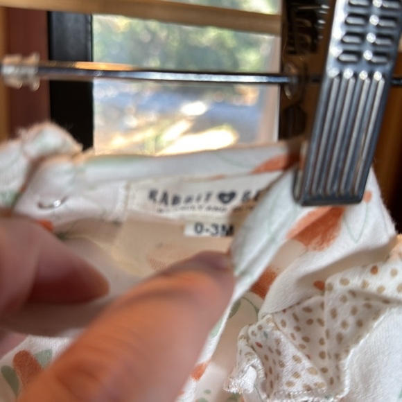 Rabbit + Bear Oranges One Piece Outfit 0-3 Mths Organic Cotton - Picture 4 of 8